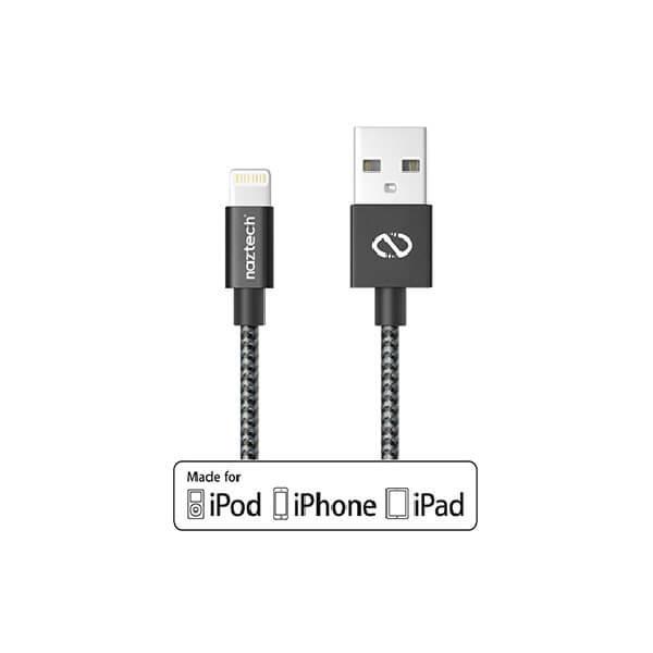 کابل شارژ و انقال داده کنفی نزتک مناسب برای گوشی موبایل اپل آیفون NAZTECH MFi Lightning Charge  Sync USB Braided Cable